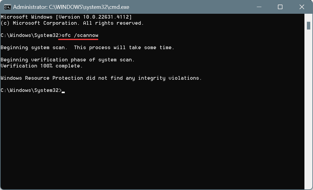 sfc zur Behebung von ERROR_ABANDON_HIBERFILE