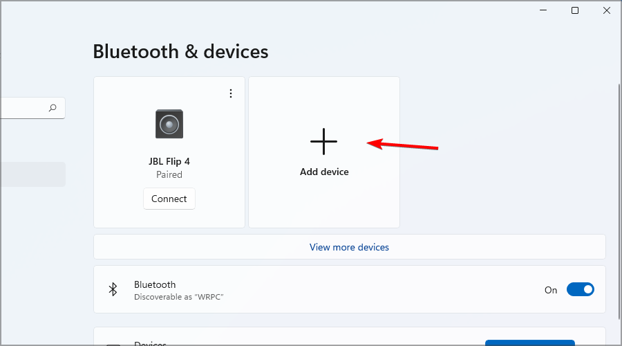 add bluetooth device