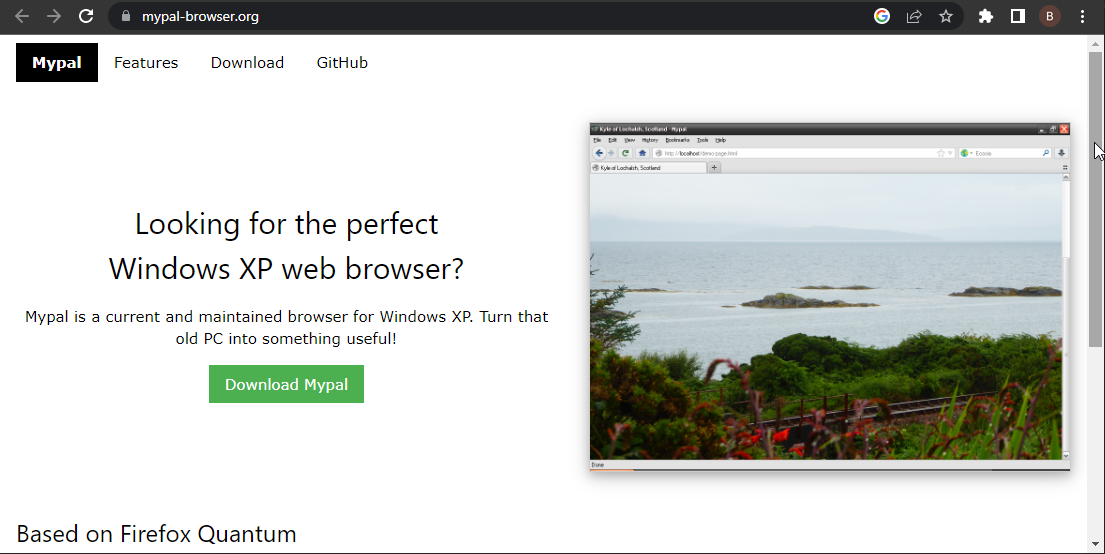 mypal browser open