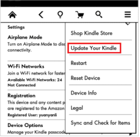 aggiorna il tuo kindle