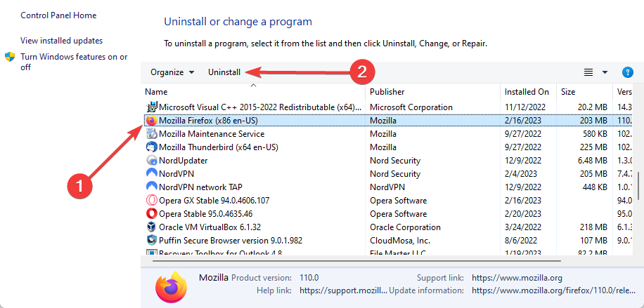 for some reason we could not install firefox