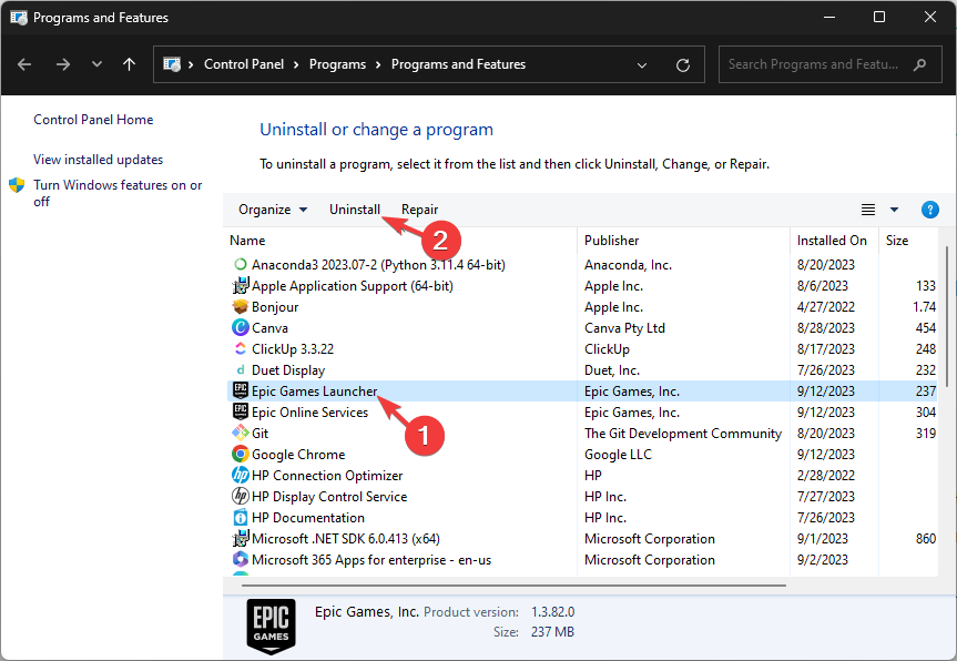 uninstall ERpic Games launcher   Epic Games Installer Invalid Drive