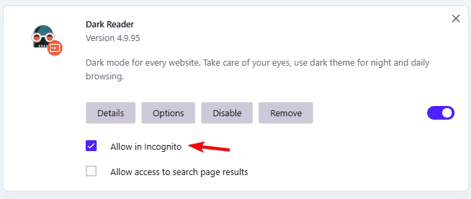allow in incognito opera