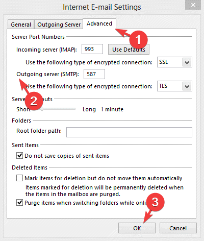 soluciona el error de certificado de outlook