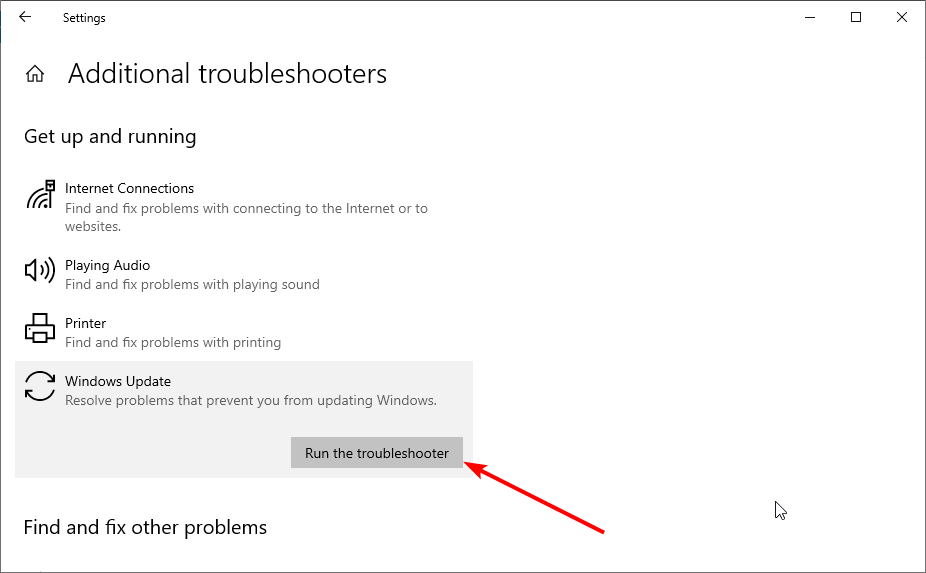 run trouble windows update service not running