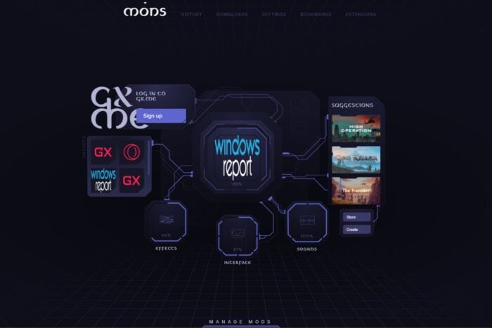 configurar presets do Opera GX