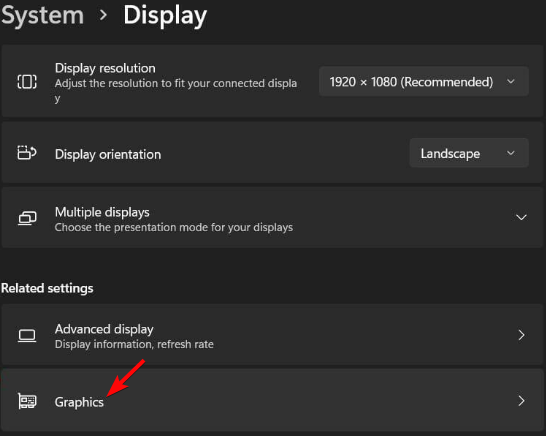 configurações de gráficos