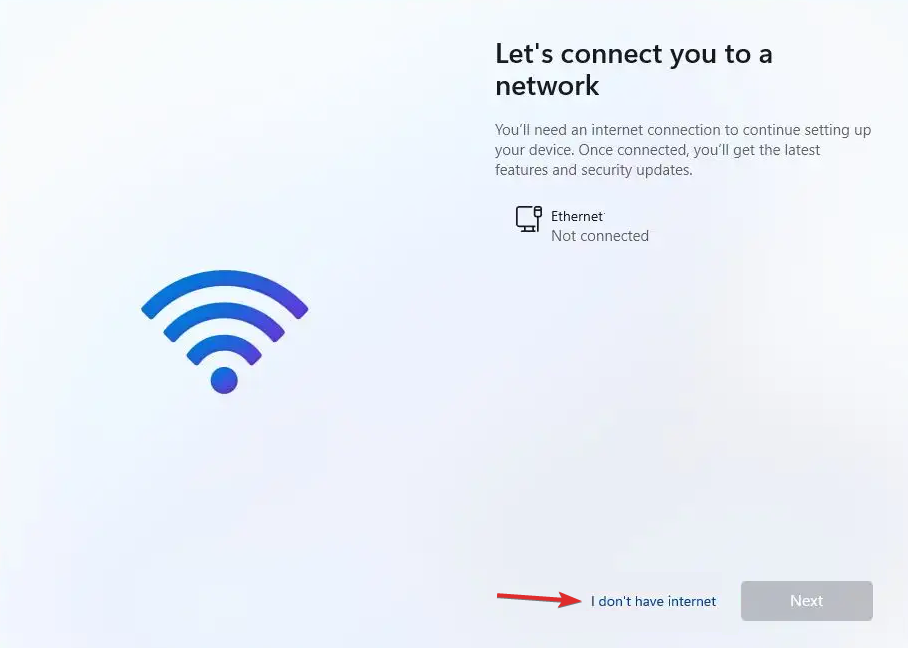 lets-connect windows 11 setup without internet