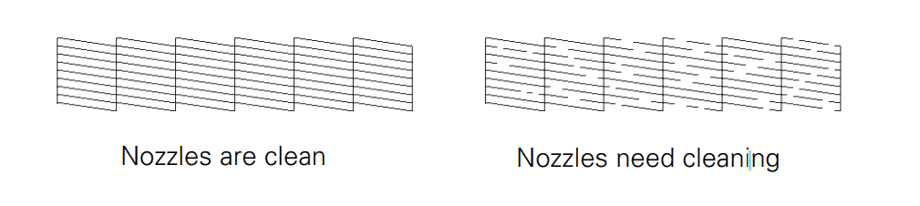 print head nozzle check to fix printer printing blue instead of black