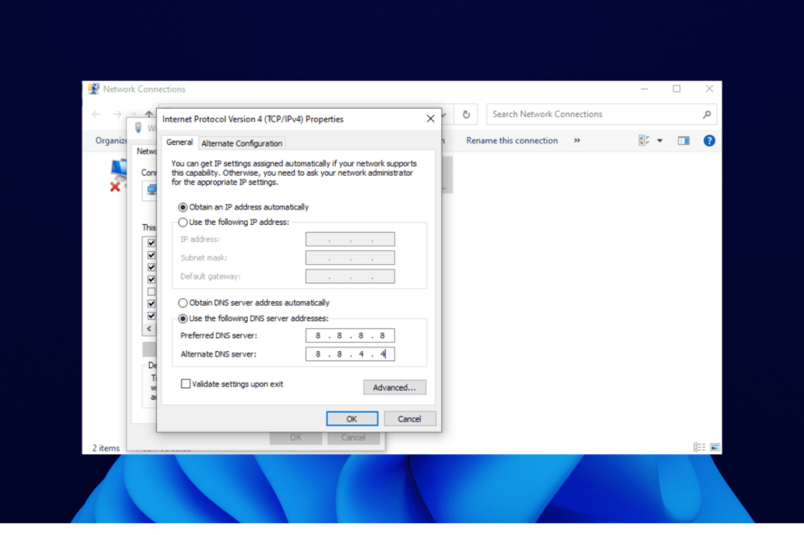 problema dns windows 10