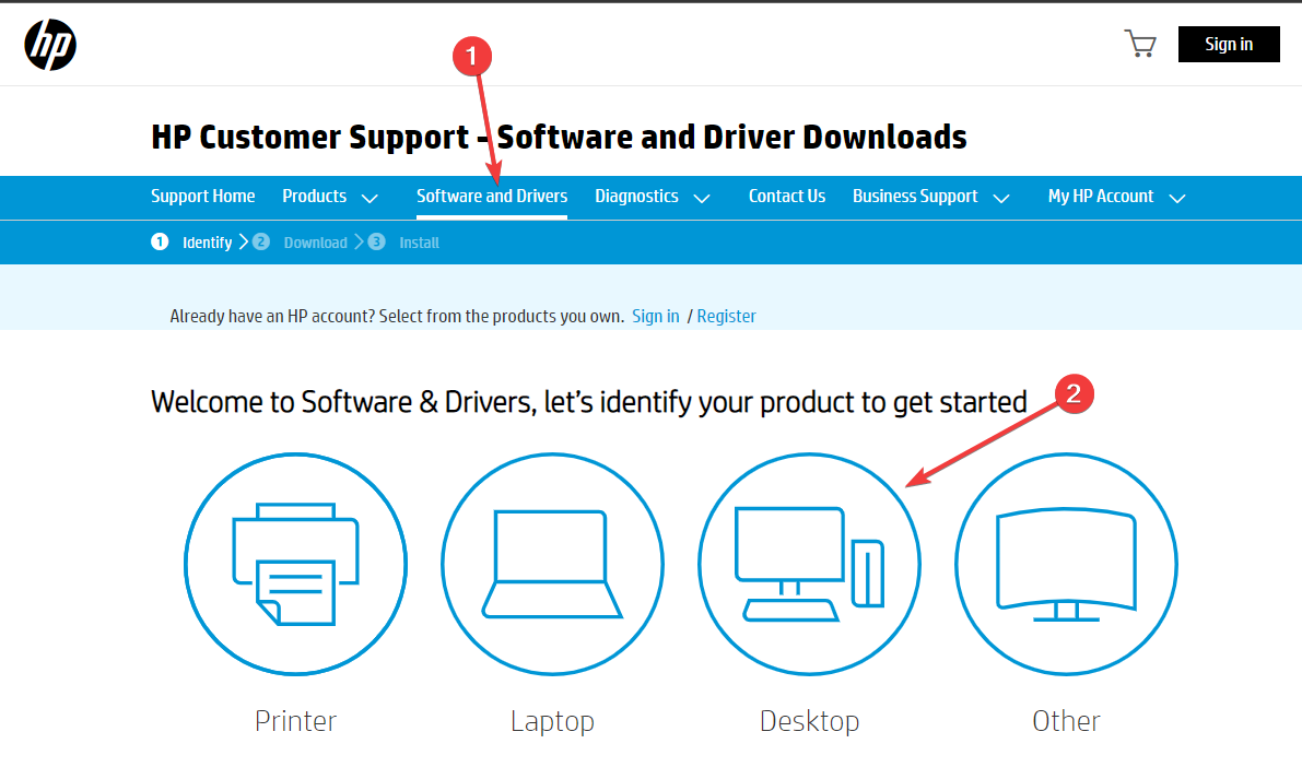 HP 고객 지원 페이지 오디오 드라이버 다운로드 설치 Windows 10