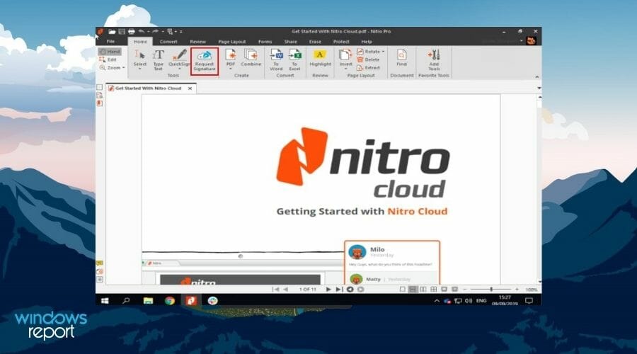 Nitro лучший PDF-ридер для Windows 11