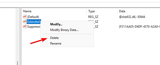 extended delete registry
