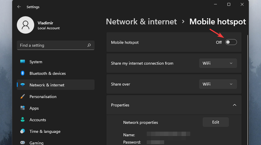 create mobile hotspot windows 11 toggle