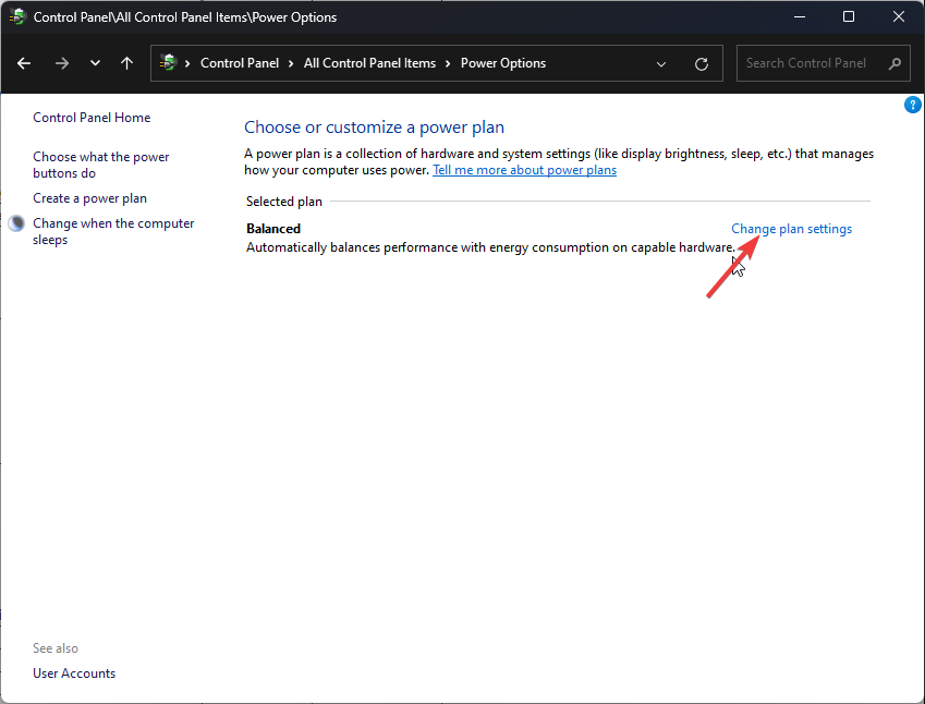 Change plan settings
