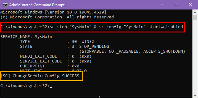 CMD-Ergebnis