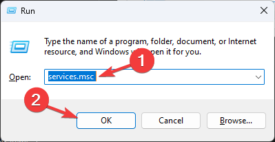 Esegui il comando services.msc 0xc03F300D 