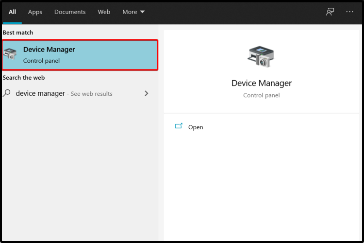 device manager open