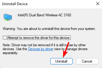 confirm uninstallation