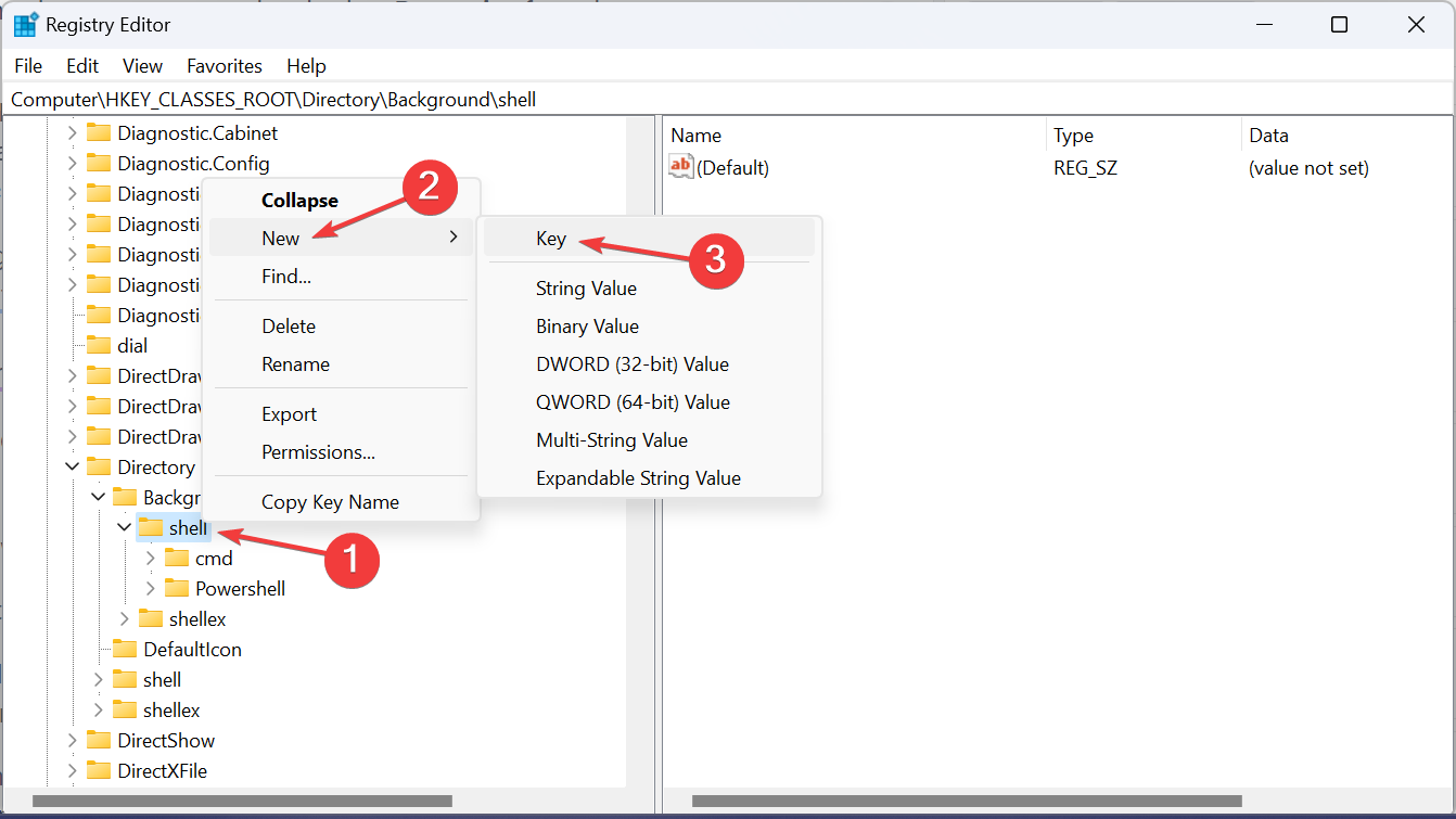 chiave per creare collegamento alle impostazioni windows 11