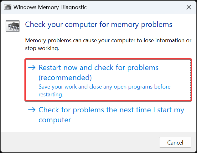 Windowsメモリ診断