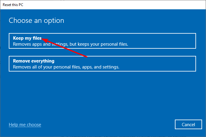 keep files dism error 1392