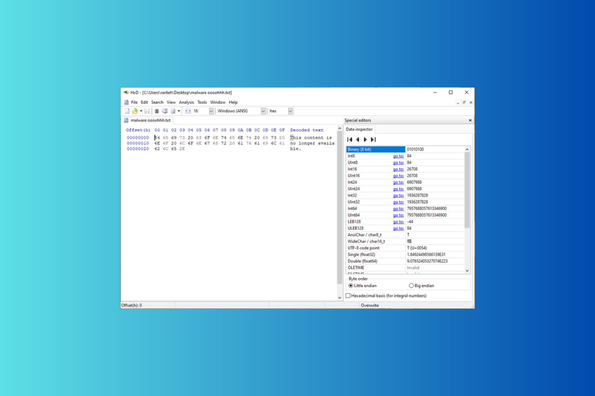 Evita usar esta frase en tu archivo de texto; Microsoft Defender podría considerarla una amenaza