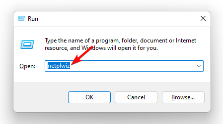 run netplwiz command