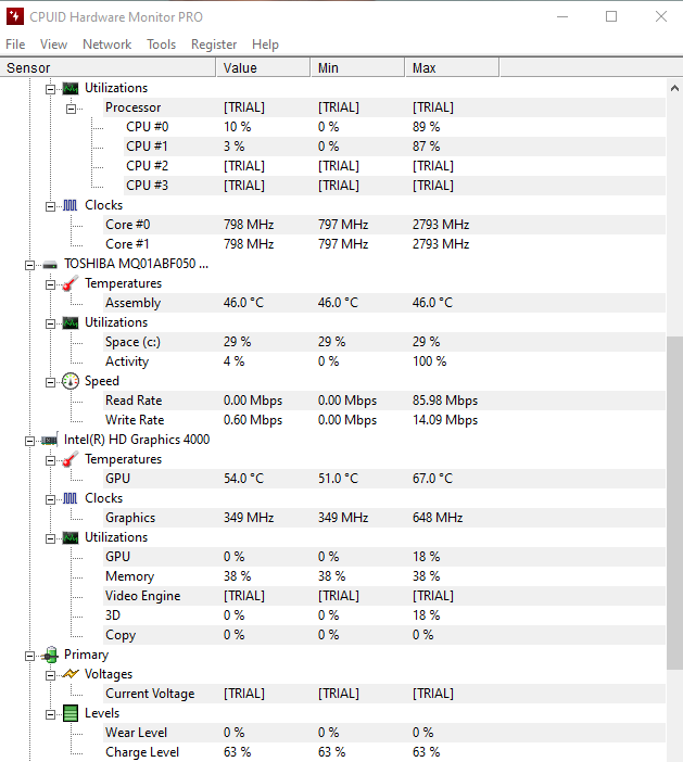 HWMonitor 결과