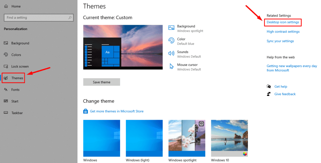 Desktop-Icons-Einstellungen
