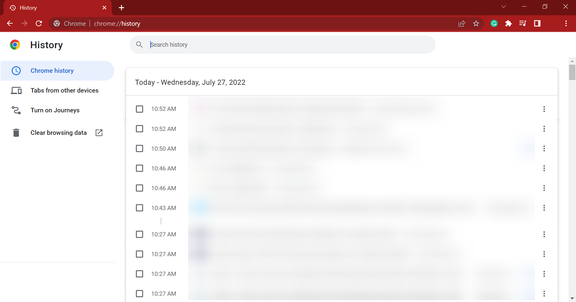 chrome history