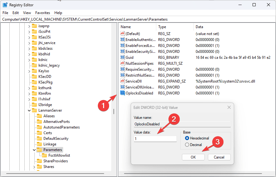 Dados do valor ERROR_OPLOCK_HANDLE_CLOSED