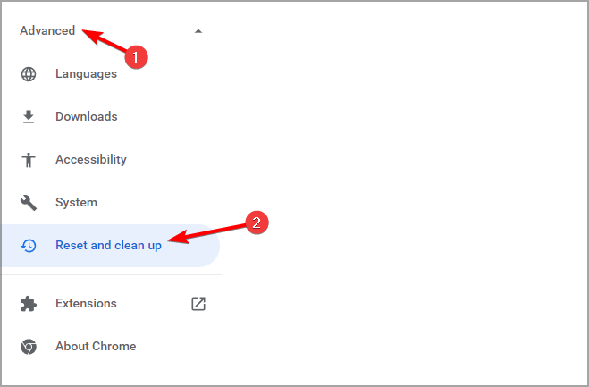 restablecer y limpiar configuraciones en chrome