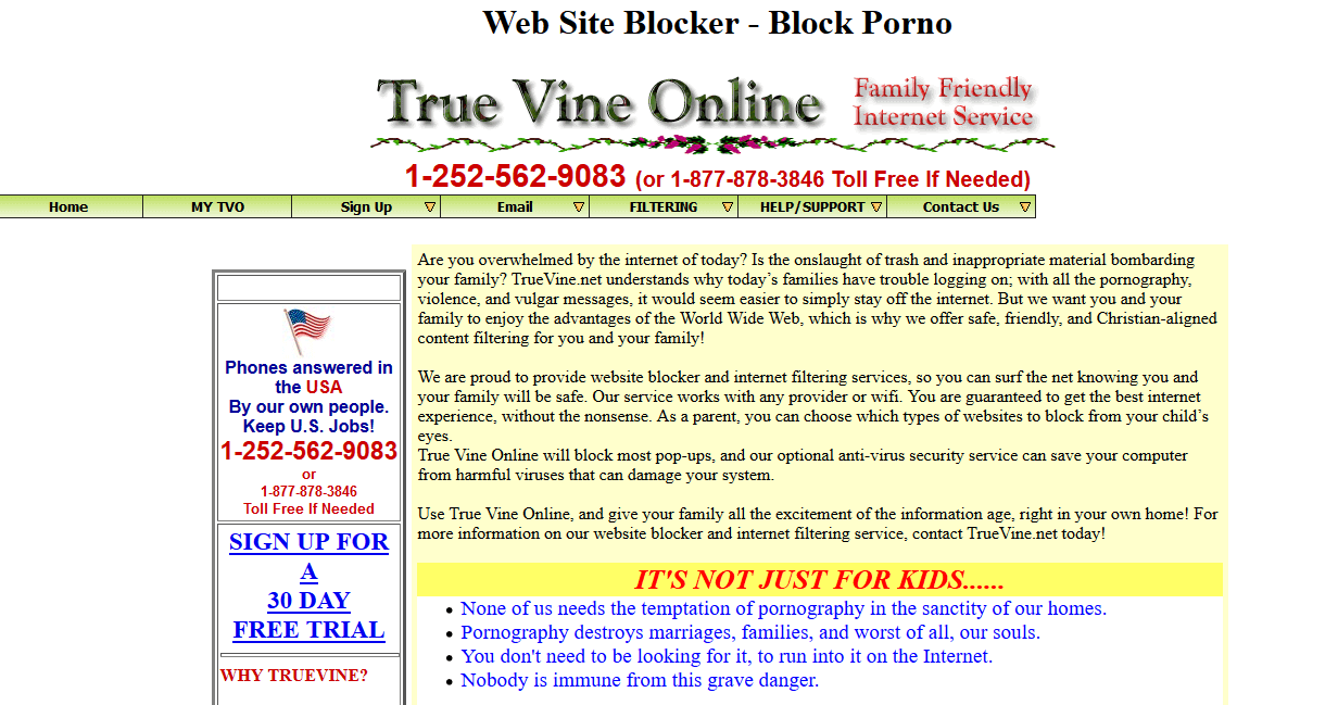 브라우저가 가져오는 자료를 제한하는 TrueVine Online Website Blocker 소프트웨어