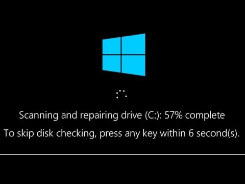 check disk on startup