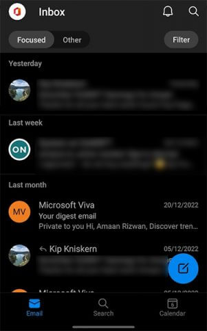 Imposta email su Outlook per Android