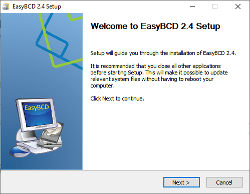 easybcd to install Windows on New SSD Without USB