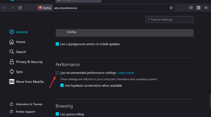 performance firefox