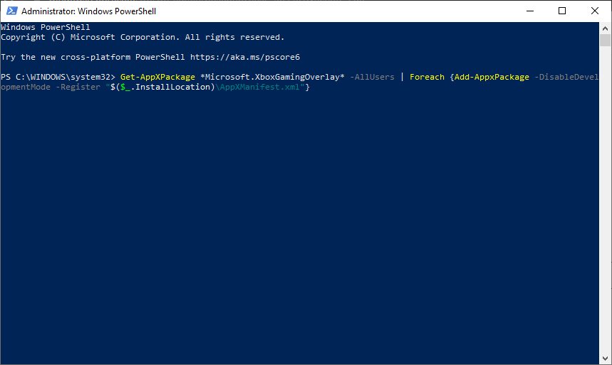 powershell reinstall
