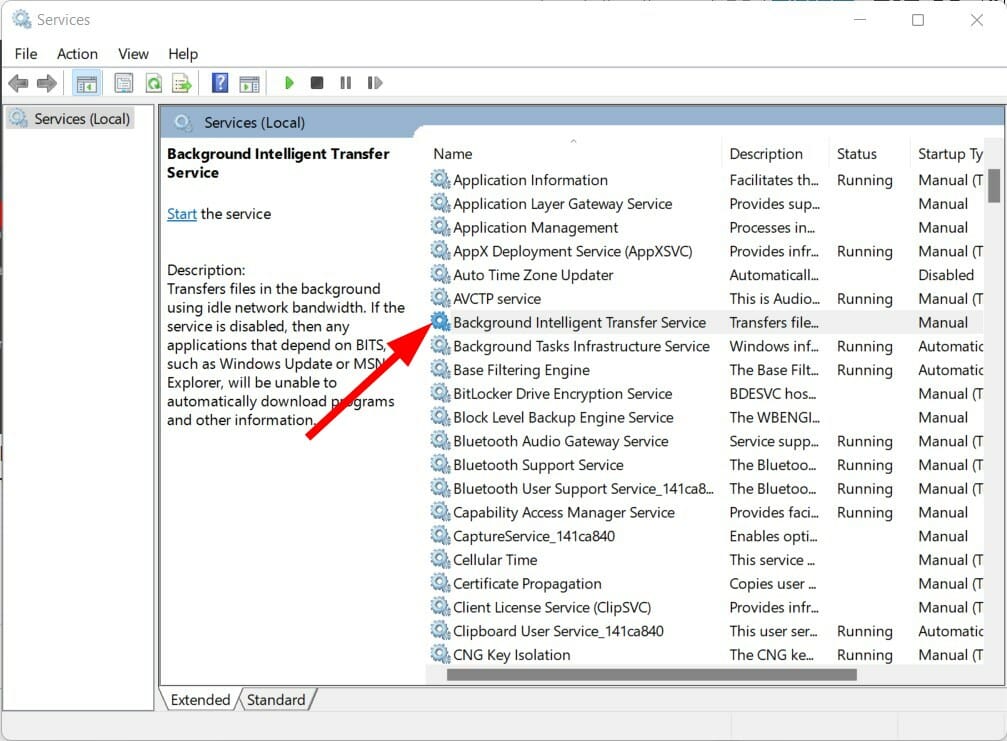 background intelligent transfer services