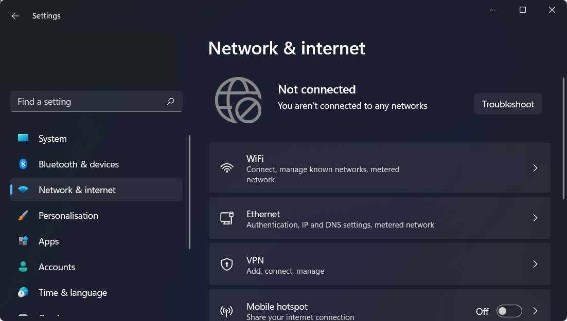 windows 11 setup without internet wifi 
