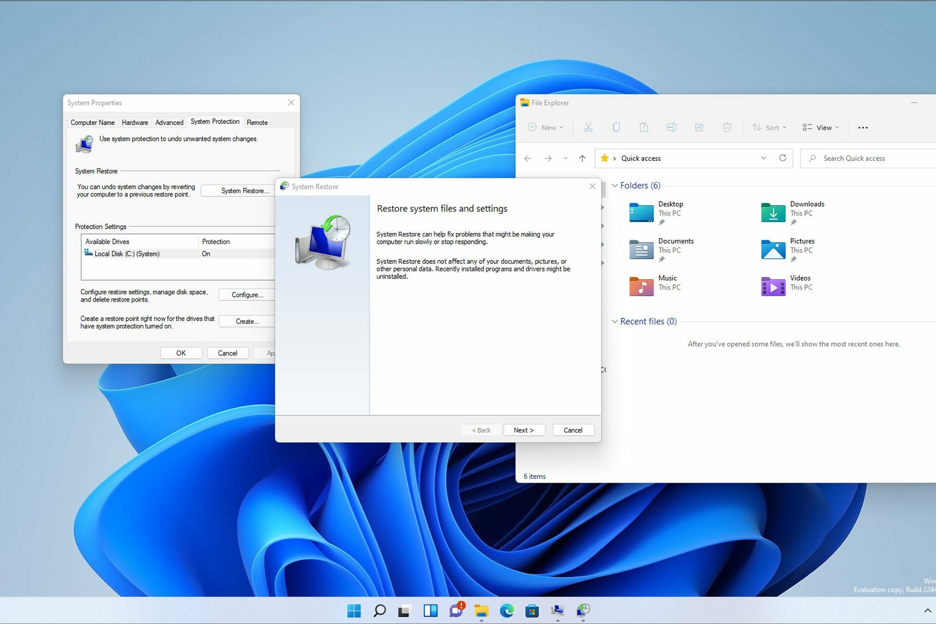 Wiederherstellungspunkt in Windows 11