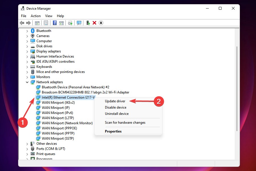 Ethernet-Treiber in Windows 11 aktualisieren