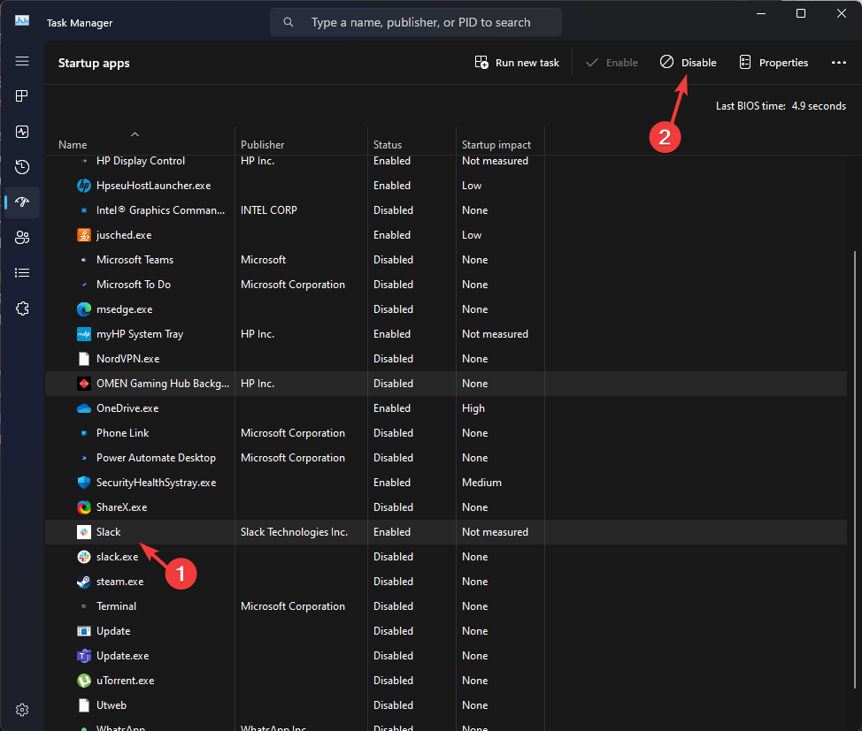 Disable startup items