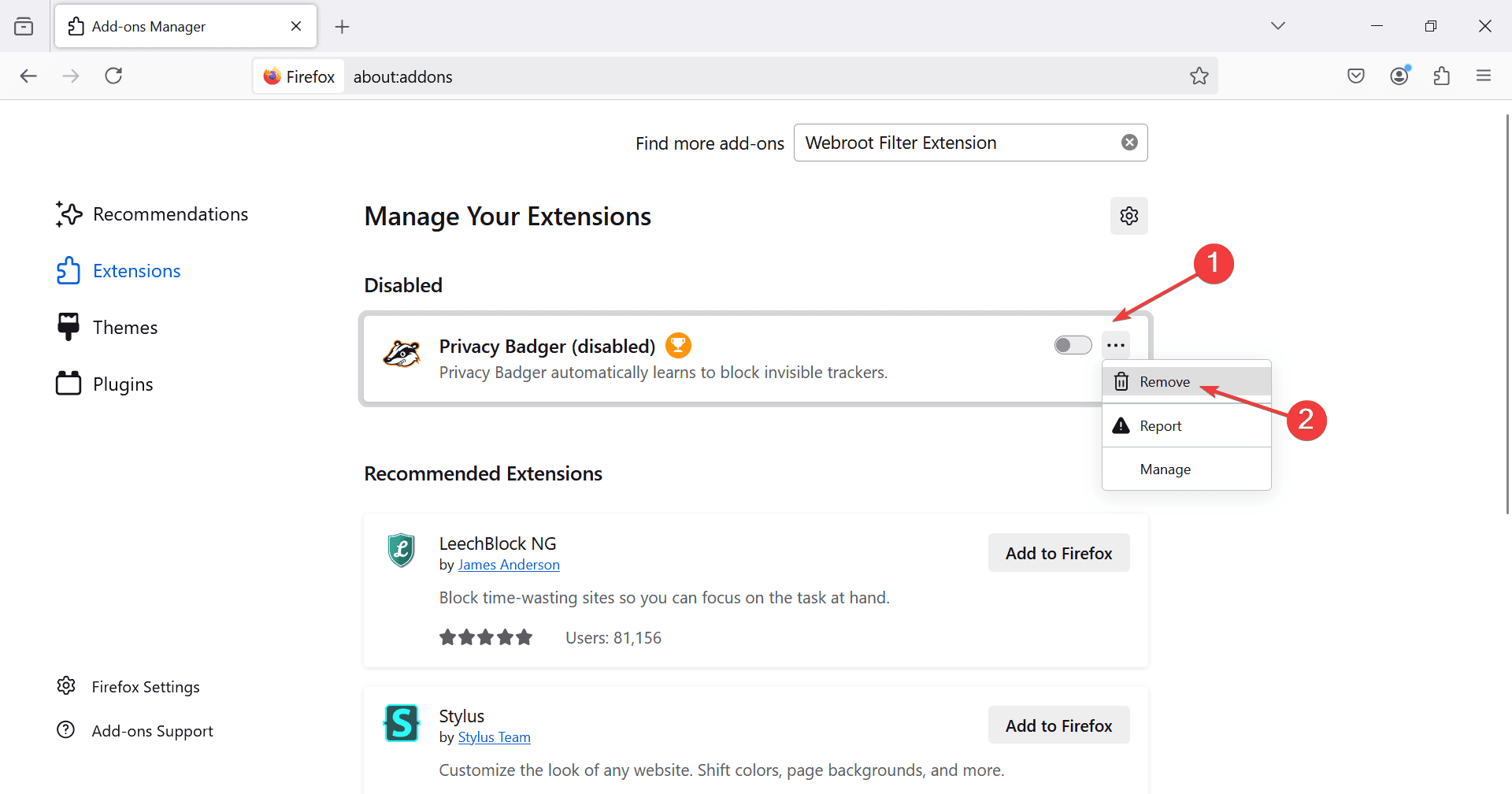 remover extensão para corrigir falha no firefox exceção_acesso_violação_leitura