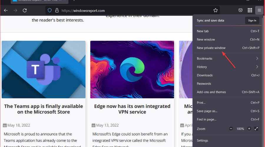 fenêtre privée mozilla