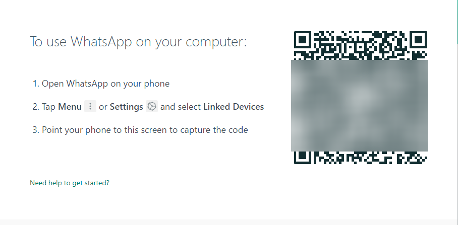QR-Code scannen, um WhatsApp Web zu starten