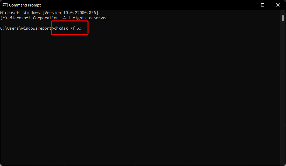 chkdsk-f repair corrupted directory