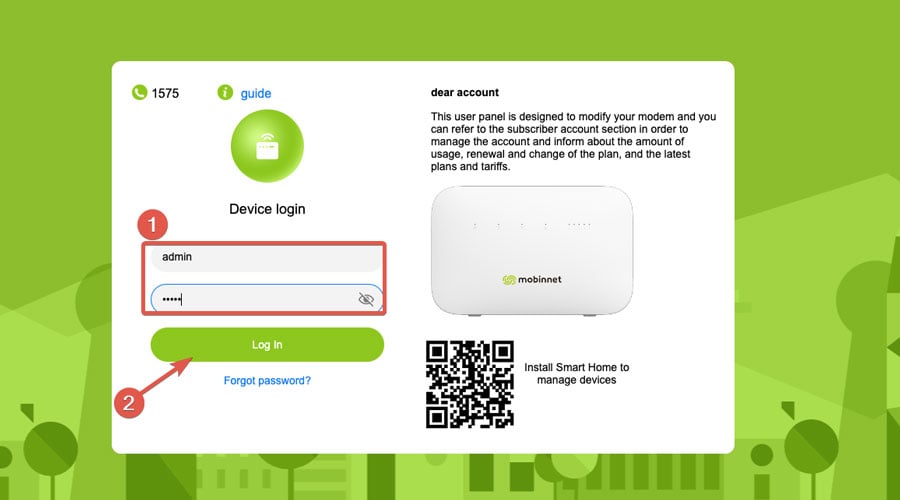 connexion à votre modem