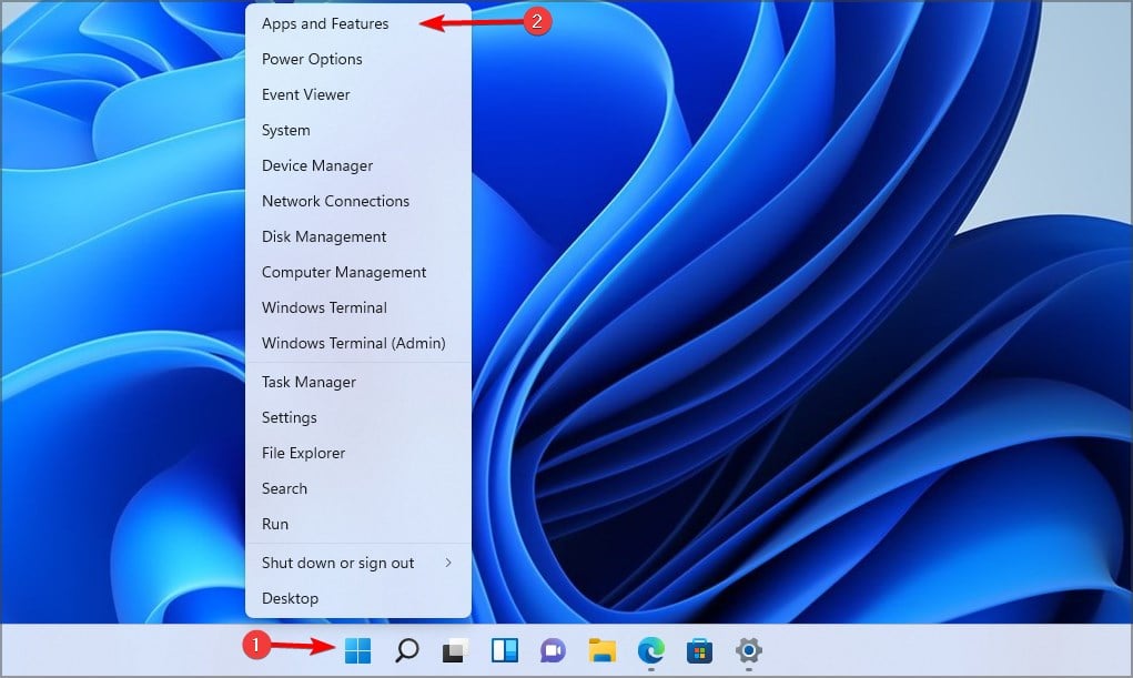 apps und features menu